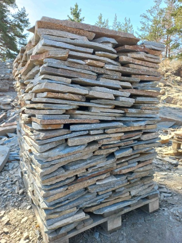 Плитняк златолит серебристый для цоколя, отмостки купить в Благовещенске