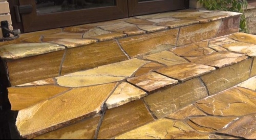 Плитняк златолит жёлтый золотистый для отмостки купить в Благовещенске